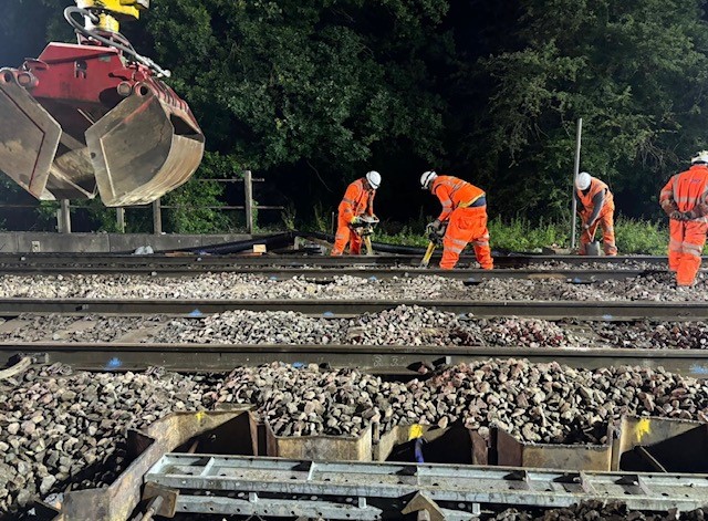Engineering work colleagues working on the railway North of Aynho Junction
