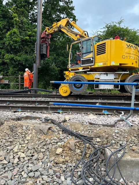 Machinery working on railway line North of Aynho