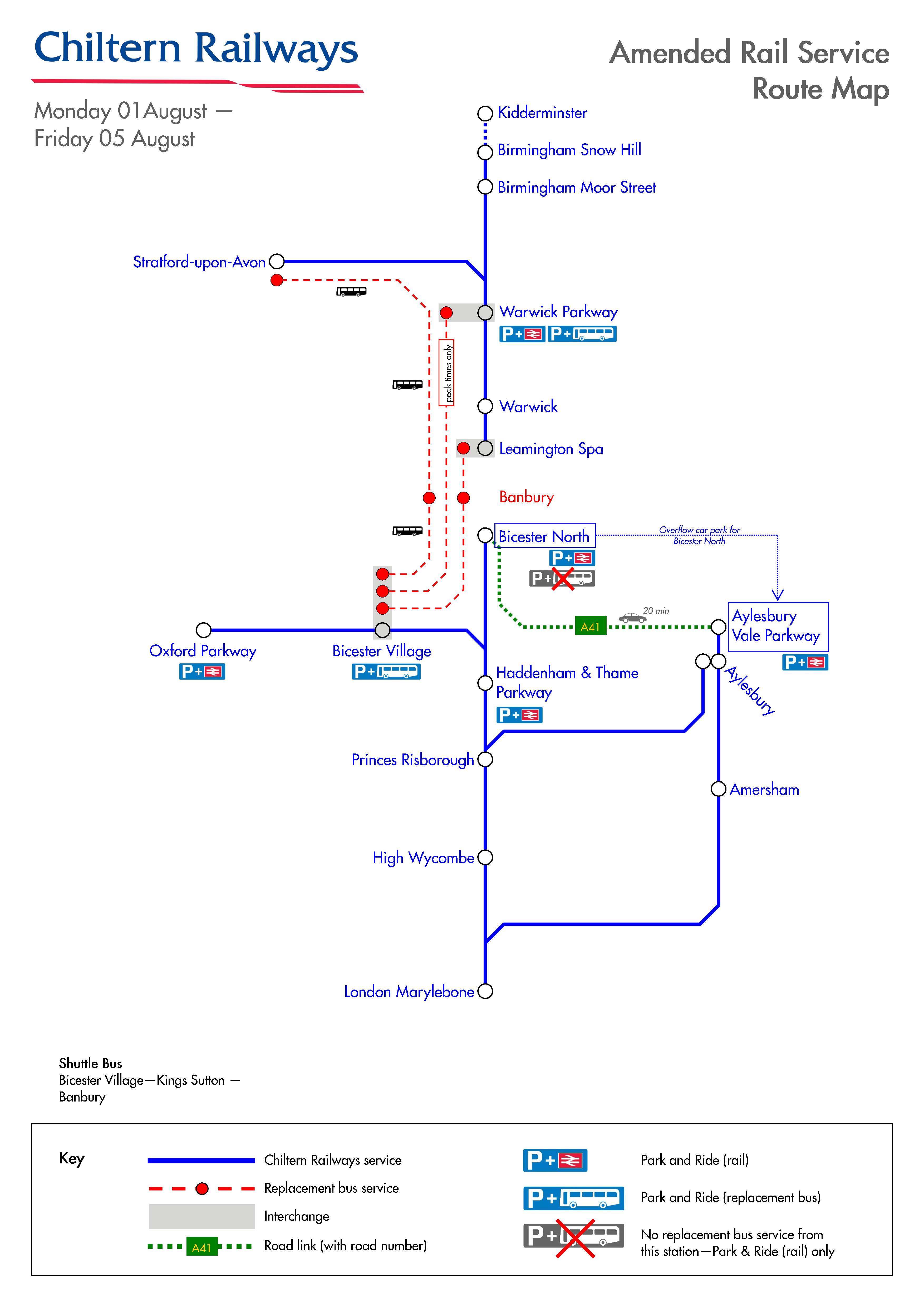 Monday 1 to Friday 5 August | Chiltern Railways